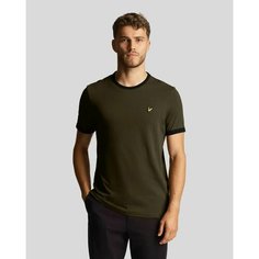 Футболка Lyle & Scott Ringer T-Shirt, размер XL, хаки, черный