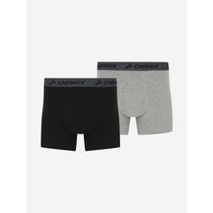 Трусы Demix Men boxers NOS 2pack, комплект из 2 шт., размер 46, серый/черный