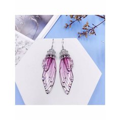 Серьги двусторонние, розовый, серый, фиолетовый be Self True Jewel