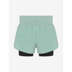 Шорты Demix W D Running Trail Lined Shorts, размер 42, зеленый/черный
