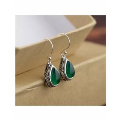 Серьги, фианит, зеленый, серый be Self True Jewel