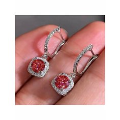 Серьги, фианит, розовый, белый, серый, красный be Self True Jewel