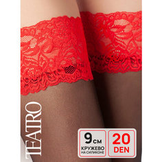 Чулки TEATRO, 20 den, размер 5, черный/красный
