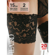 Чулки TEATRO, 20 den, размер 2, черный, бежевый