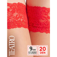 Чулки TEATRO, 20 den, размер 5, бежевый/красный