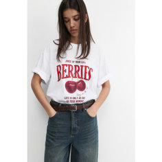 Футболка Befree, размер L/XL, белый-красный