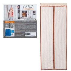 Сетка антимоскитная для дверей, 90 × 210 см, на магнитах, цвет коричневый No Brand