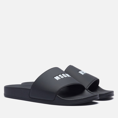 Мужские сланцы MSGM Pool Slide Micrologo, цвет чёрный, размер 41 EU