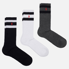 Комплект носков Polo Ralph Lauren Class Stripe Crew 3-Pack, цвет комбинированный, размер 40-46 EU
