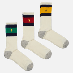 Комплект носков Polo Ralph Lauren Sport Crew 3-Pack, цвет комбинированный, размер 40-46 EU