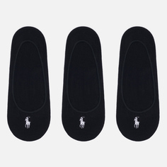 Комплект носков Polo Ralph Lauren Ultralow Liner 3-Pack, цвет чёрный, размер 35-40 EU
