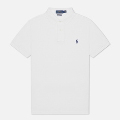 Мужское поло Polo Ralph Lauren Custom Slim Fit Cotton Mesh, цвет белый, размер S