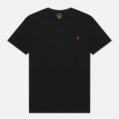 Мужская футболка Polo Ralph Lauren Custom Fit Crew Neck 26/1 Jersey, цвет чёрный, размер XS