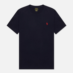 Мужская футболка Polo Ralph Lauren Custom Fit Crew Neck 26/1 Jersey, цвет синий, размер XS