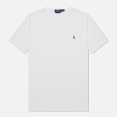 Мужская футболка Polo Ralph Lauren Custom Slim Fit Interlock, цвет белый, размер XS