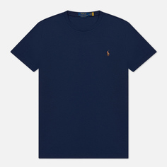 Мужская футболка Polo Ralph Lauren Custom Slim Fit Interlock, цвет синий, размер XS