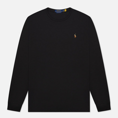 Мужской лонгслив Polo Ralph Lauren Custom Slim Fit Interlock, цвет чёрный, размер S