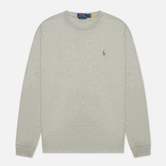 Мужской лонгслив Polo Ralph Lauren Custom Slim Fit Interlock, цвет серый, размер L