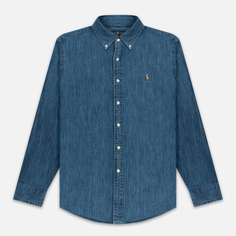 Мужская рубашка Polo Ralph Lauren Custom Fit Polo Pony Color, цвет синий, размер S