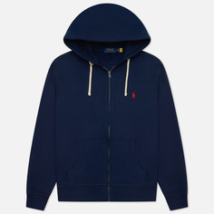 Мужская толстовка Polo Ralph Lauren Embroidered Polo Pony Full Zip Hoodie, цвет синий, размер L