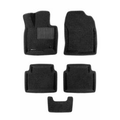 Коврики текстильные 3D Euromat для Mazda CX-5 II (KF с 2017 г.) / 3Д Евромат Мазда СХ-5, с полиуретановым подпятником, черные