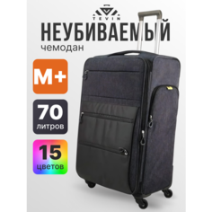 Чемодан TEVIN, 70 л, размер M+, серый