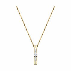 Колье Diamant, красное золото, 585 проба, фианит, длина 42 см., бесцветный