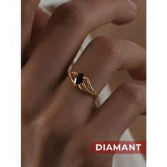 Кольцо Diamant, красное золото, 585 проба, гранат, размер 18.5, красный