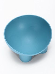 Миска для животных бегемот 0,3л,soft-touch, серо- голубой No Brand
