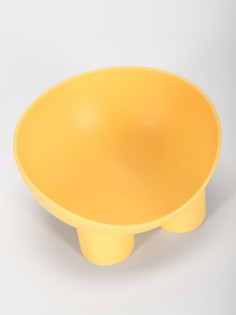 Миска для животных бегемот 0,3л,soft-touch, банановый No Brand
