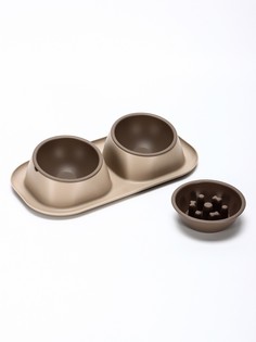 Миска для животных дубль макс 0,45 л/миска для медленого кормления 0,3 л soft-touch No Brand