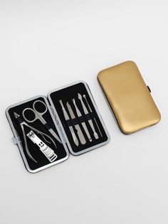 Набор маникюрный metallic, 8 предметов, в футляре, цвет бронзовый QF