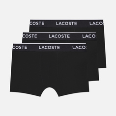 Комплект мужских трусов Lacoste Underwear Trunks 3-Pack, цвет чёрный, размер S