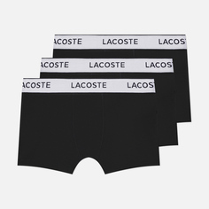 Комплект мужских трусов Lacoste Underwear 3-Pack Cotton Trunks, цвет чёрный, размер S