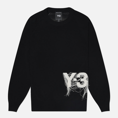 Мужская толстовка Y-3 Logo Knit Crew, цвет чёрный, размер S