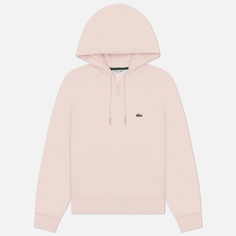 Женская толстовка Lacoste Fleece Zip-Up Hoodie, цвет розовый, размер 34