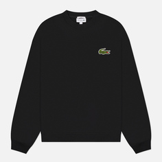 Мужская толстовка Lacoste Loose Fit Badge Accent Fleece, цвет чёрный, размер S
