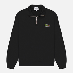 Мужская толстовка Lacoste Loose Fit Badge Accent Half-Zip, цвет чёрный, размер S