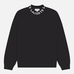 Мужская толстовка Lacoste Jacquard Branded Jersey, цвет чёрный, размер S