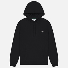 Мужская толстовка Lacoste Cotton Fleece Hoodie, цвет чёрный, размер 8(XXXL)
