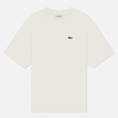 Женская футболка Lacoste Oversized Double Face Pique, цвет белый, размер 42(XL)
