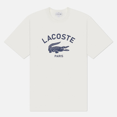 Мужская футболка Lacoste Cotton Signature Print, цвет белый, размер S