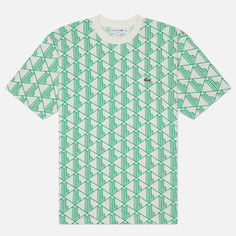 Мужская футболка Lacoste Monogram, цвет белый, размер M