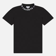 Мужская футболка Lacoste Branded Pique, цвет чёрный, размер S