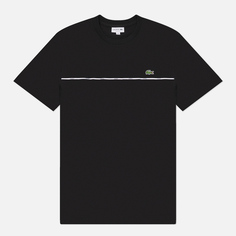 Мужская футболка Lacoste Trim Cotton Jersey, цвет чёрный, размер S
