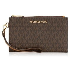 Кошелек MICHAEL KORS, фактура гладкая, коричневый