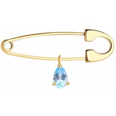 Брошь Diamant, красное золото, 585 проба, топаз