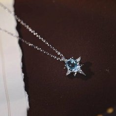 Колье MJ - Marjatta Jewelry, циркон, длина 45 см, голубой