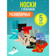 Носки Big Bang Socks разнопарные, комплект, 5 пар, размер 35-39, мультиколор