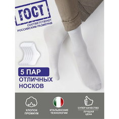 Носки TEATRO, комплект, 5 пар, размер 45-47(29-31), белый